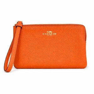 Coach Orange Wristlet Clutch